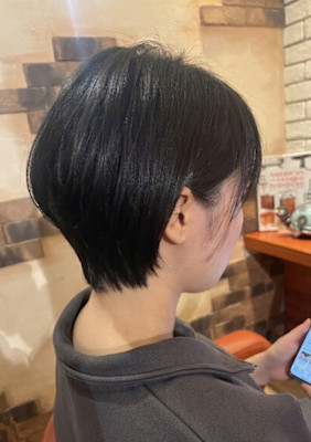 襟足スッキリ！横顔美人な黒髪ショートボブ【0スタイル】