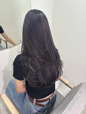 韓国レイヤーカット/ケアブリーチ/ラベンダーグレージュ