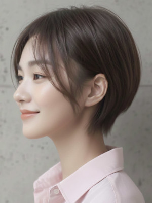 大人ショートボブ×ダークアッシュ