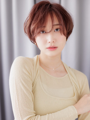 ミルクティーブロンド抜け感クールショートマッシュ20代30代