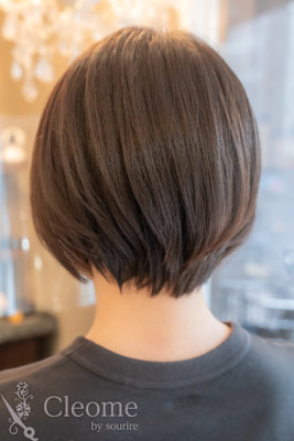 ♪オリーブグレー小顔レイヤーカットクラゲヘアーココアベージュ