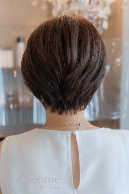 ♪オリーブグレークラゲヘアーココアベージュ小顔レイヤー黒髪