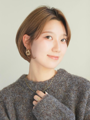 丸みショート・ボブ/丸顔/前髪あり/絶壁解消/３0代/４0代