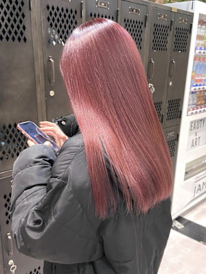 ラベンダーピンク×艶髪ストレート【担当：ERI】