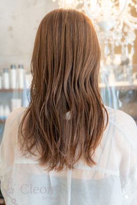 ♪オリーブグレークラゲヘアーココアベージュ小顔レイヤー黒髪