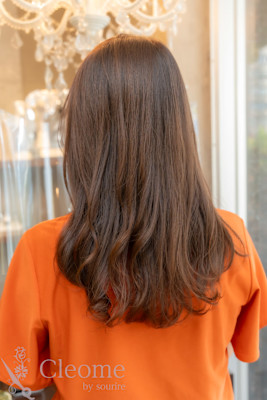 ♪黒髪クラゲヘアーオリーブグレー小顔ココアベージュ薄め前髪