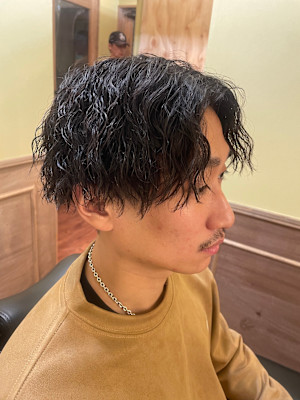 ツーブロックマッシュ/波巻き/ハイライト/束感[理容