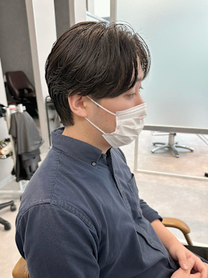 曲がる縮毛矯正(ナチュラル／センターパート／ショートネープ)