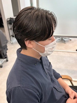 曲がる縮毛矯正(ナチュラル／センターパート／ショートネープ)