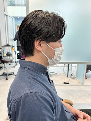 曲がる縮毛矯正(ナチュラル／センターパート／ショートネープ)