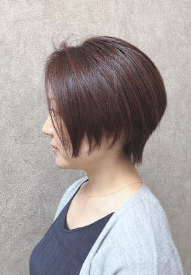 ウルフレイヤーボブ丸みショートボブ