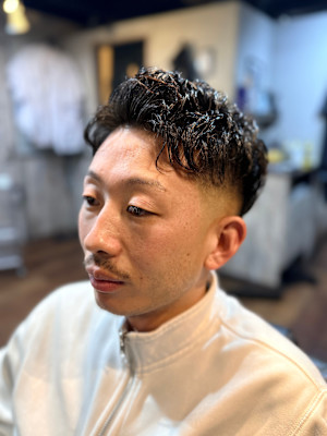 パーマ × ミドルフェード