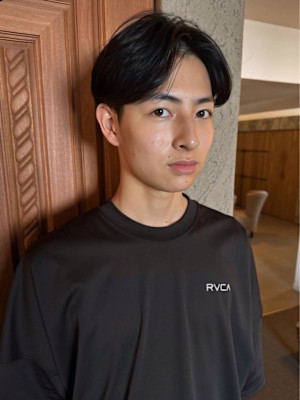 センターパート/韓国メンズ/メンズヘア