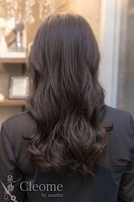 ♪シースルーバング前髪斜めバング艶感黒髪グランマッシュ美髪