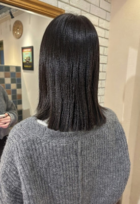 ツヤ感溢れる暗髪タイトボブ【120スタイル】