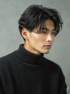 フェザーパーマ ニュアンスパーマ 韓国ヘア アップバング 