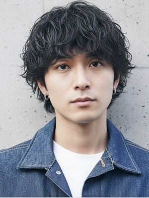 波巻きパーマ マッシュヘア ニュアンスパーマ ツーブロック 