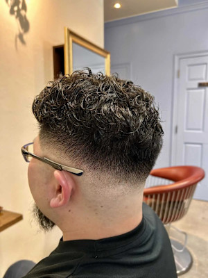 メンズフェード×ナチュラルハードパーマ