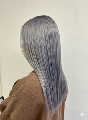 ブリーチカラーで作る透明感シルバーグレージュ