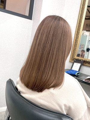 髪質改善/縮毛矯正/酸性ストレート/ミルクティーベージュ