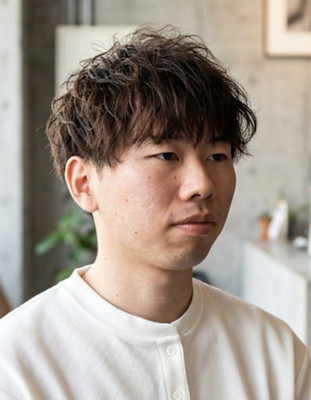 メンズ柔らか質感のゆるふわマッシュショート♯85京都駅