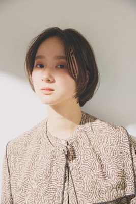 大人可愛い20代30代40代ショートボブ・丸みのショート　池