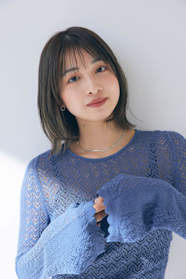 外ハネボブ×シースルーバング×グレー系カラー