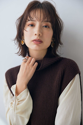 大人可愛いラフ感ボブ