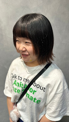 外ハネボブ顔周りレイヤーカット