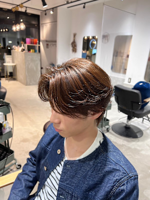 センターパート/ブリーチ/カラー/メンズカラー/メンズカット