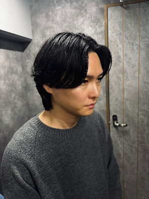 メンズセンターパート