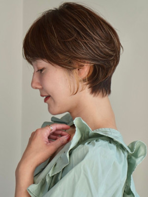 ショート・ボブ/丸顔/前髪あり/絶壁解消/20代/30代