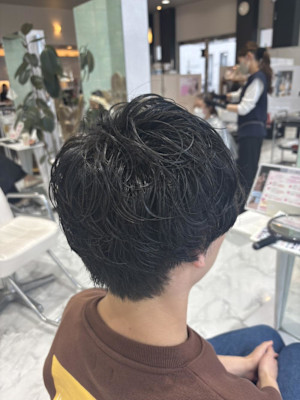 メンズショート／スタンダードパーマ／ニュアンスパーマ