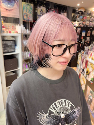 ウルフカット/中性ウルフ/ケアブリーチ/ダブルカラー