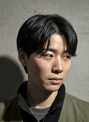 メンズ大人ニュアンスセンターパート♯59