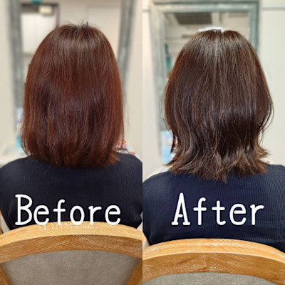 赤みを抑えたアッシュ系カラー