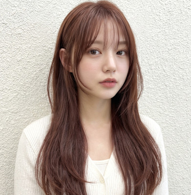 やわらか透けバング × ナチュラル艶ロング