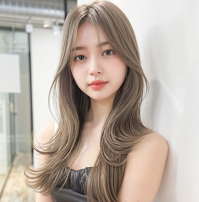 透明感グレージュ × 大人くびれレイヤー