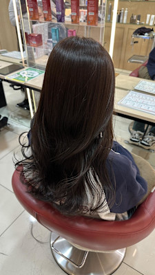 透明感カラー/ブリーチなしWカラー/髪質改善/伊勢原