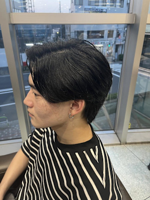 メンズ毛流れニュアンスパーマ　