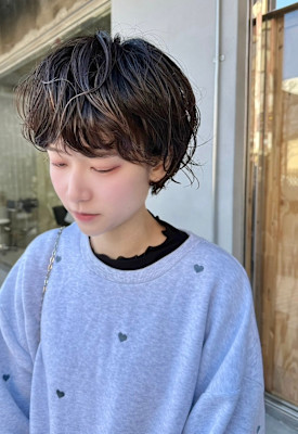 ショートマッシュとふわっとパーマ