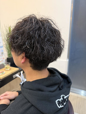 メンズパーマ縦落ちツイストスパイラル