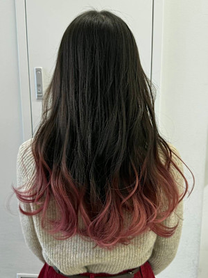 ピンクブラウン　グラデーションカラー