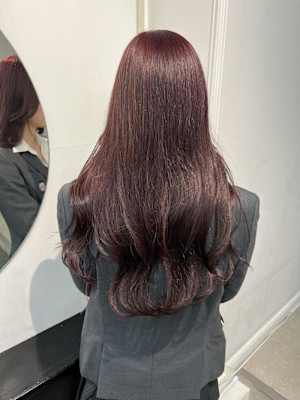 ダブルカラー/ブリーチなしダブルカラー/チェリーピンク