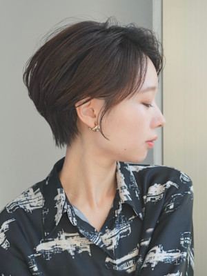 ショート・ボブ/丸顔/前髪あり/絶壁解消/20代/30代