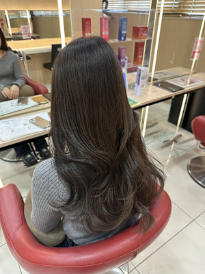 透明感カラー/ブリーチなしWカラー/髪質改善/伊勢原