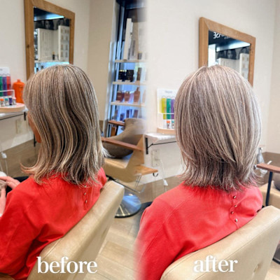 白髪ぼかし細めハイライト30代40代50代【藤沢　藤沢駅】