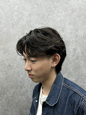 フェザーパーマニュアンスセンターパートツイストスパイラル眉毛