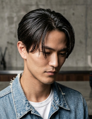 メンズナチュラルセンターパート♯87