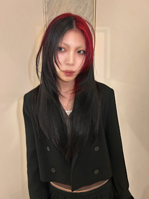 セクションカラー　デザインカラー　ケアブリーチカラー　ウルフ